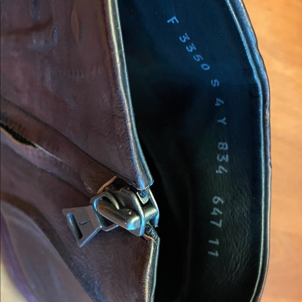 John Varvatos 315 Men’s Leather Side Zip Boots, Size 11 (Reddish Brown) - Picture 6 of 8